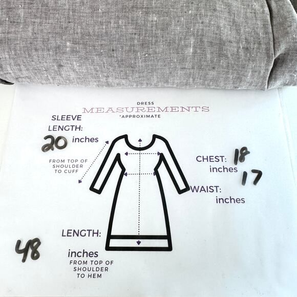 Poetry Women Midi Shift Dress Size 8 100% Linen Natural Lagenlook Neutral Summer - Picture 8 of 8